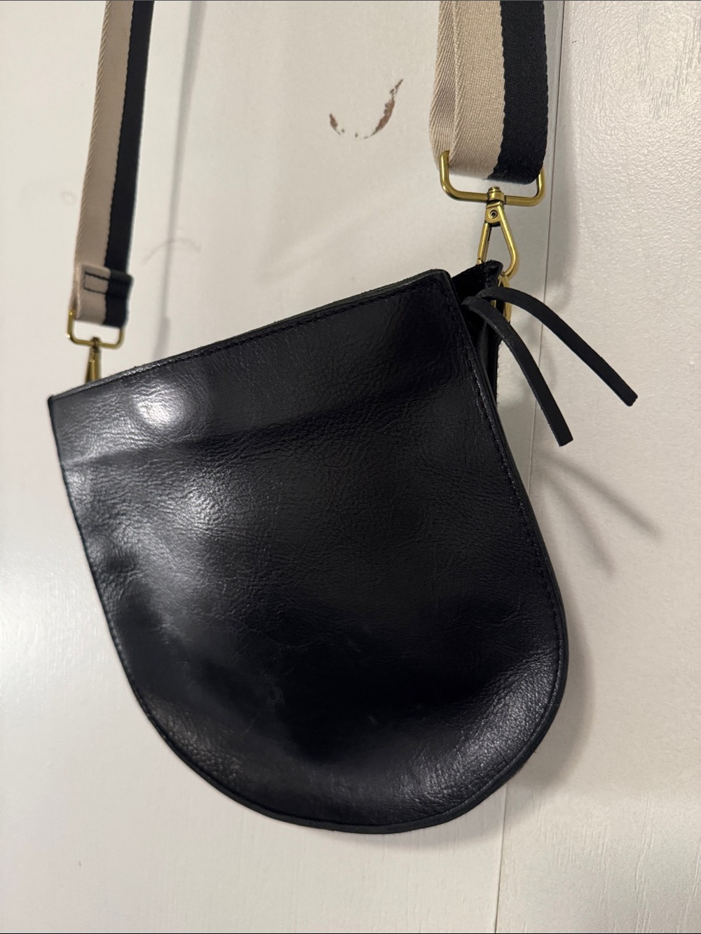 Madewell Classic Black Leather Crossbody Bag